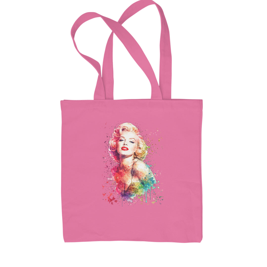 Mrs. Monroe Watercolors Bombshell Shopping Tote Bag Pink