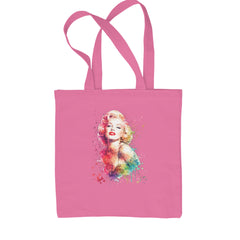 Mrs. Monroe Watercolors Bombshell Shopping Tote Bag Pink