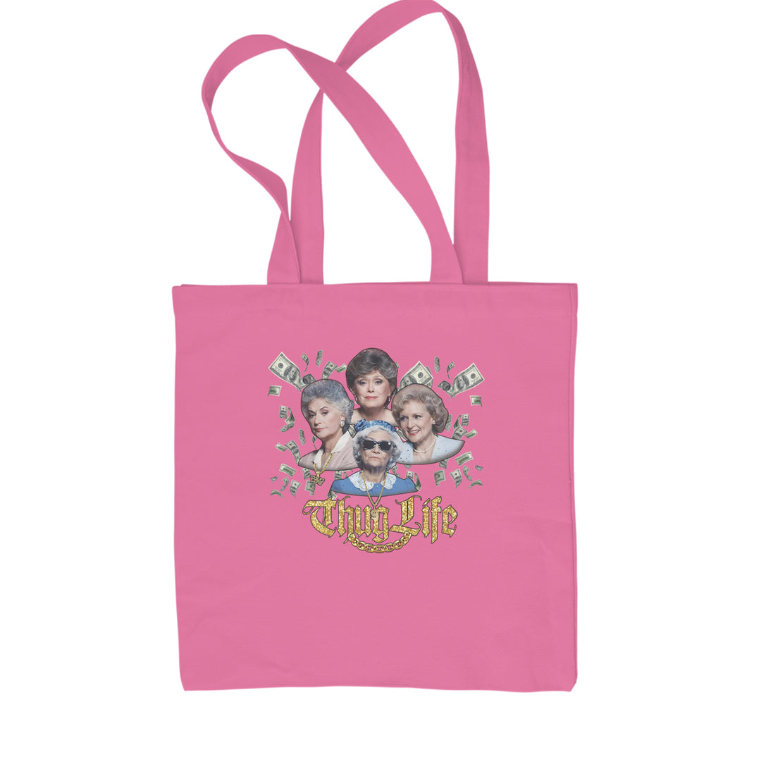 Golden Chain Thug Life Girls Shopping Tote Bag Pink