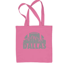 Dallas Texas Skyline Shopping Tote Bag Pink
