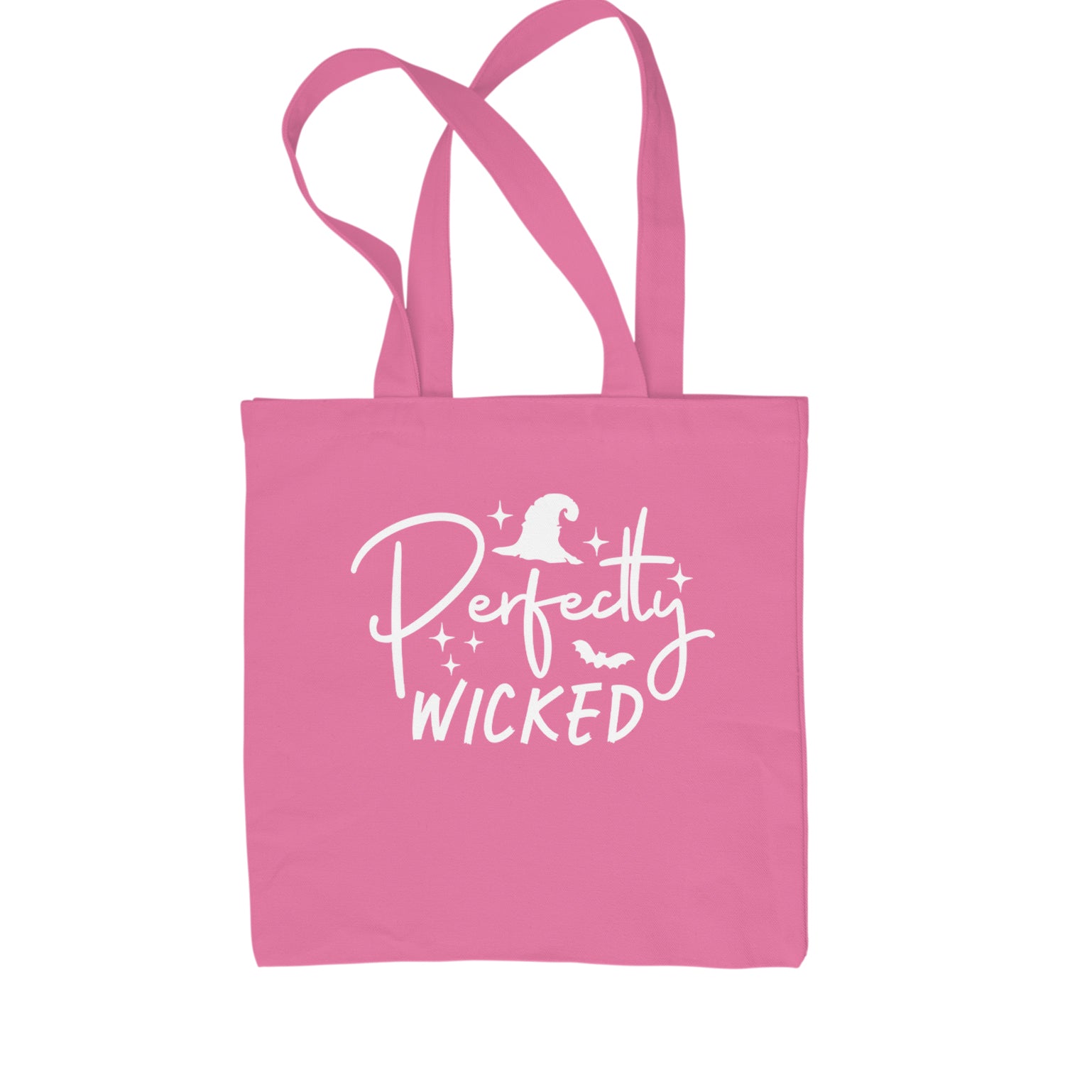 Perfectly Wicked Witchy Halloween Shopping Tote Bag Pink