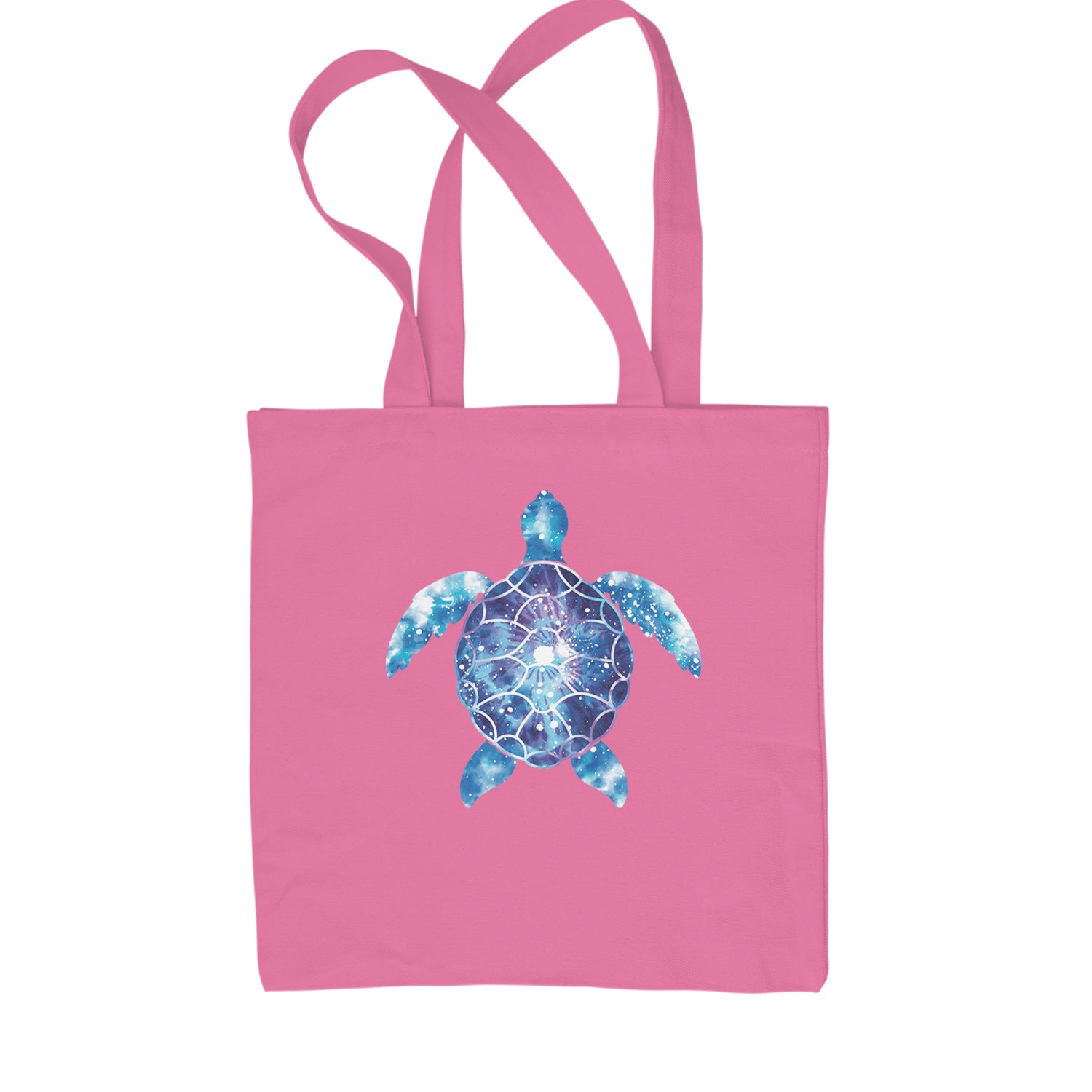 Ocean Aura Tie-Dye Sea Turtle Shopping Tote Bag Pink