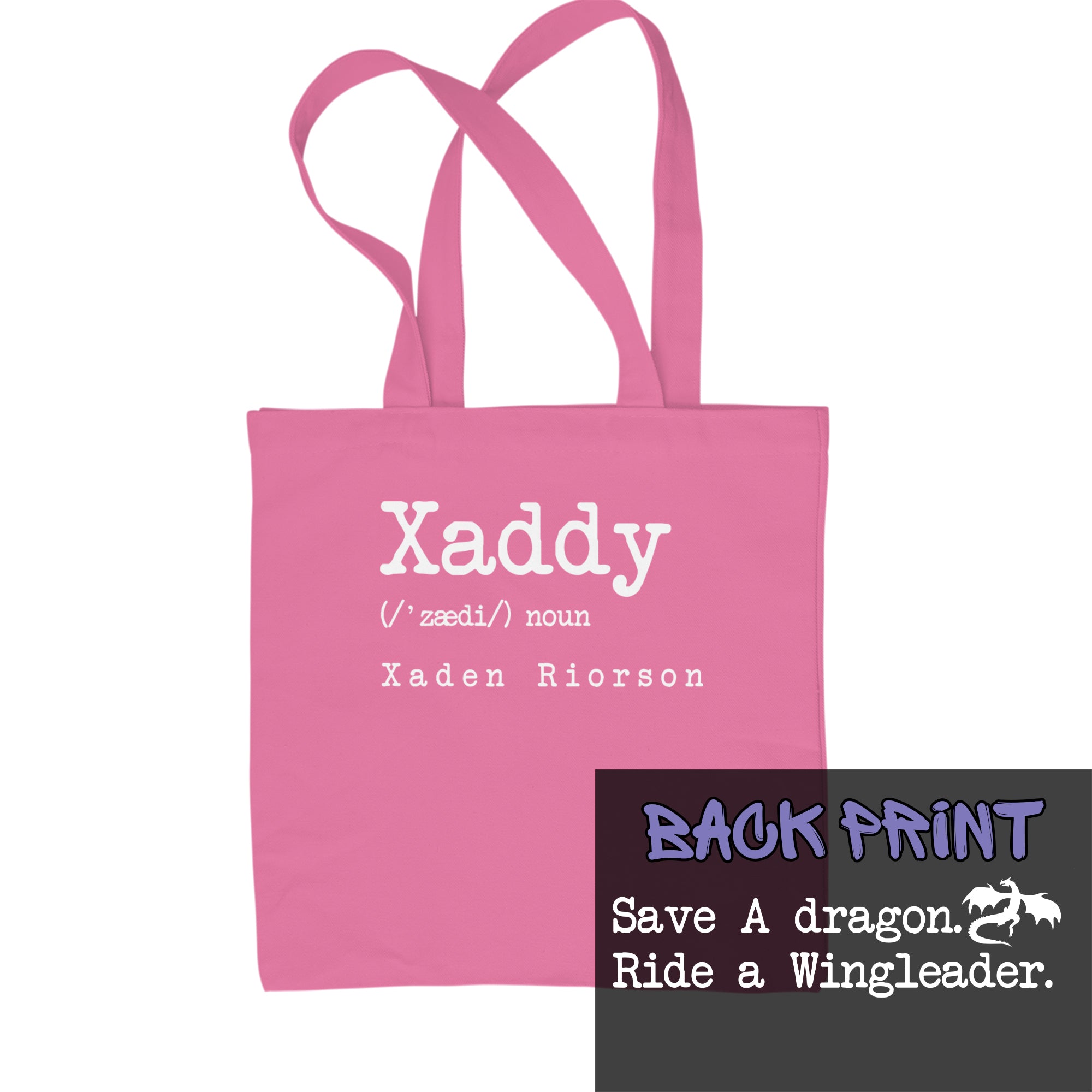 Xaddy Save A Dragon Ride A Wingleader Shopping Tote Bag Pink