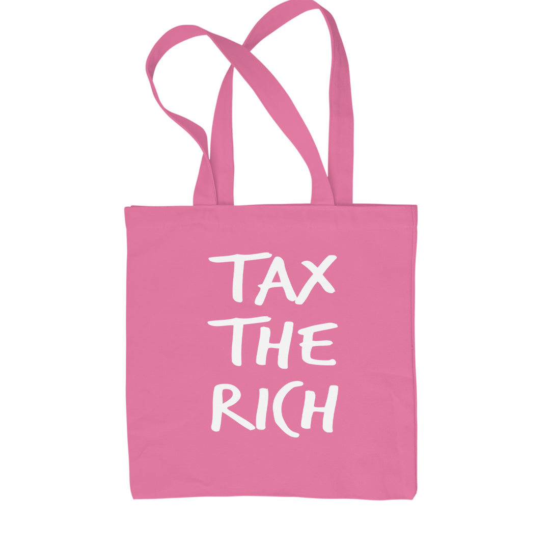 Tax the Rich Protest Wealth Inequality Shopping Tote Bag Pink