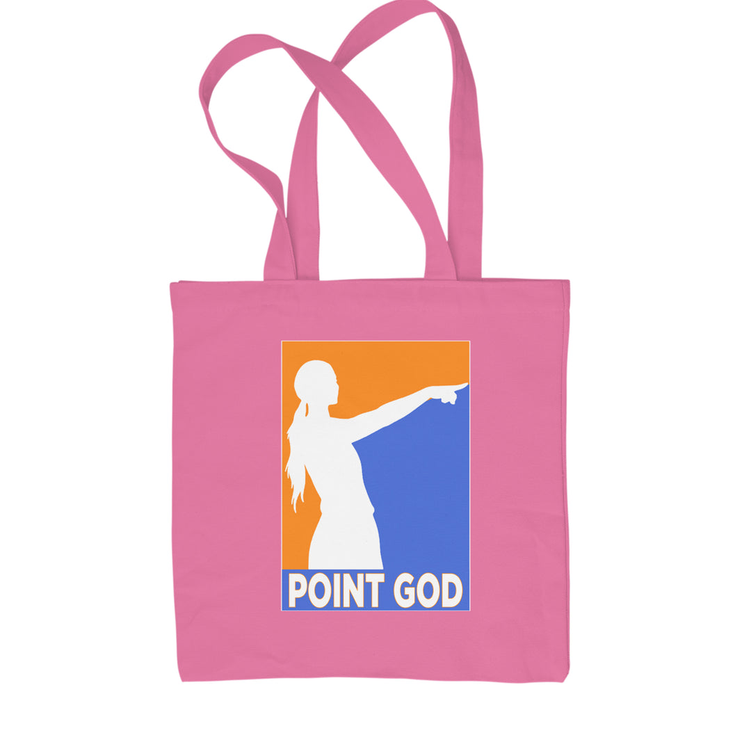 Point God Cunningham Basketball Pointing Meme  Shopping Tote Bag Pink