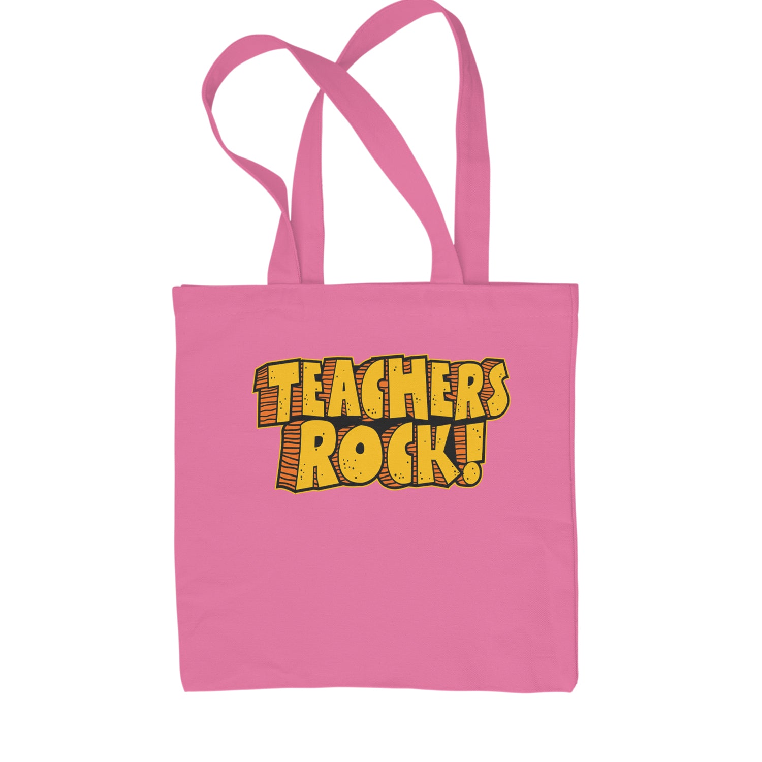 Teachers Rock Retro Shopping Tote Bag Pink