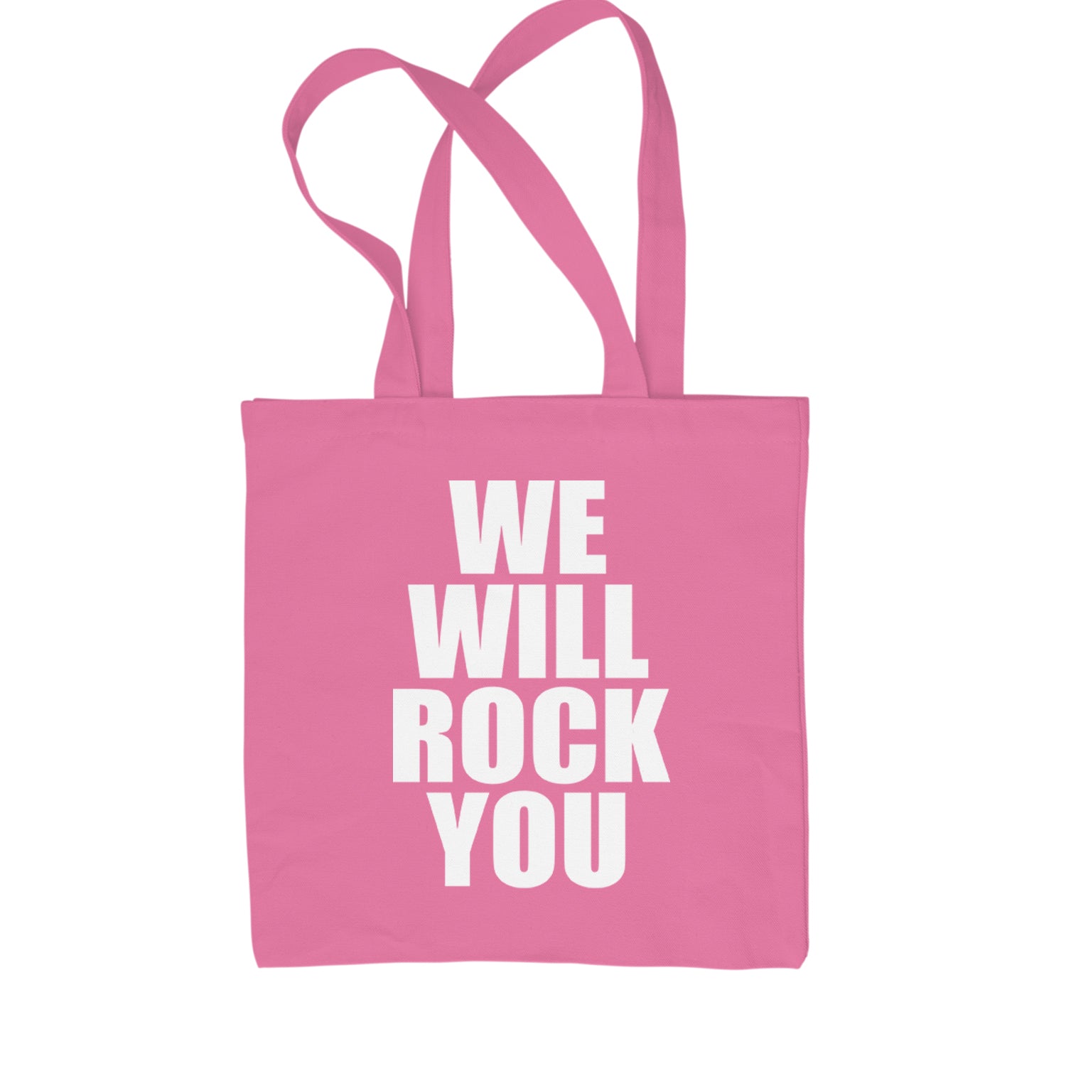 We Will Rock You Shopping Tote Bag Pink