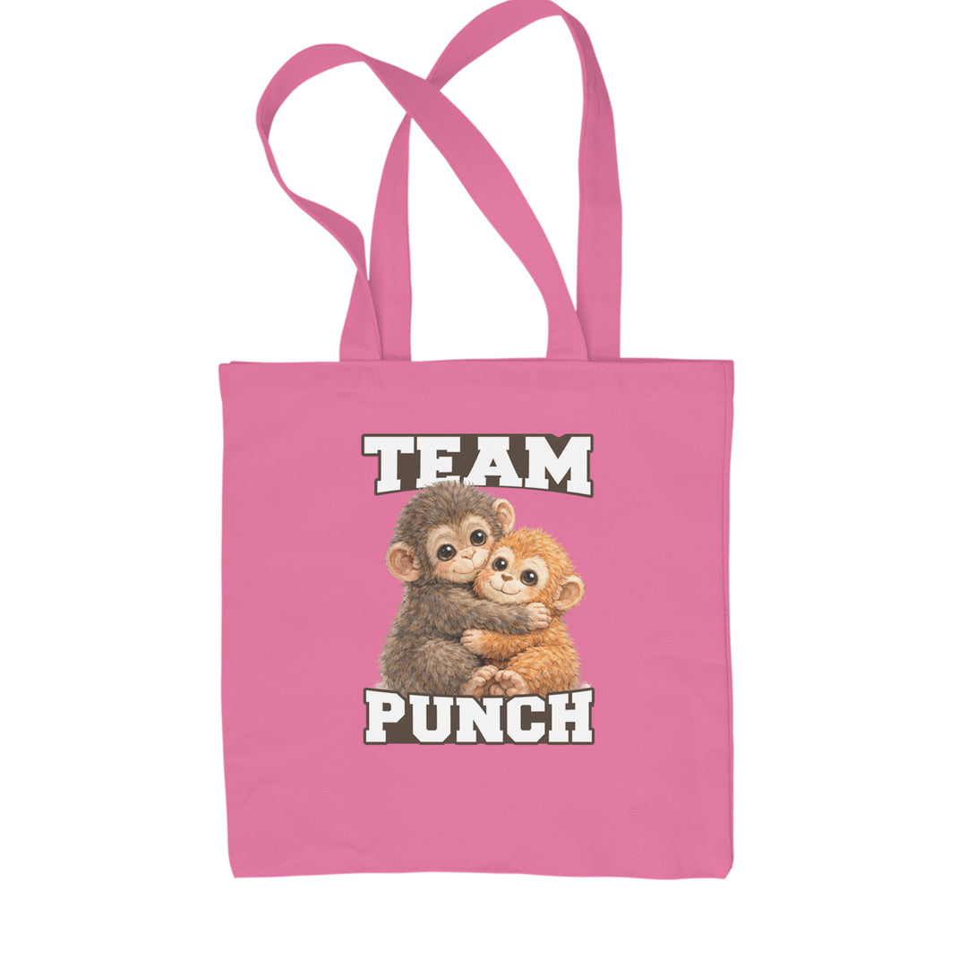 Team Punch Panchi-kun Monkey Shopping Tote Bag Pink