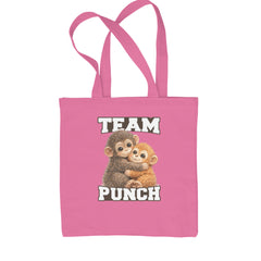 Team Punch Panchi-kun Monkey Shopping Tote Bag Pink