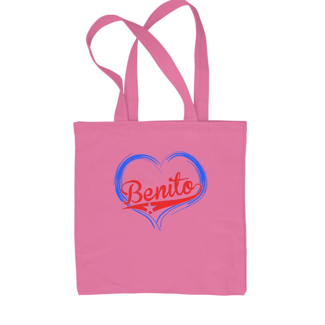 Benito Heart Puerto Rico Shopping Tote Bag Pink