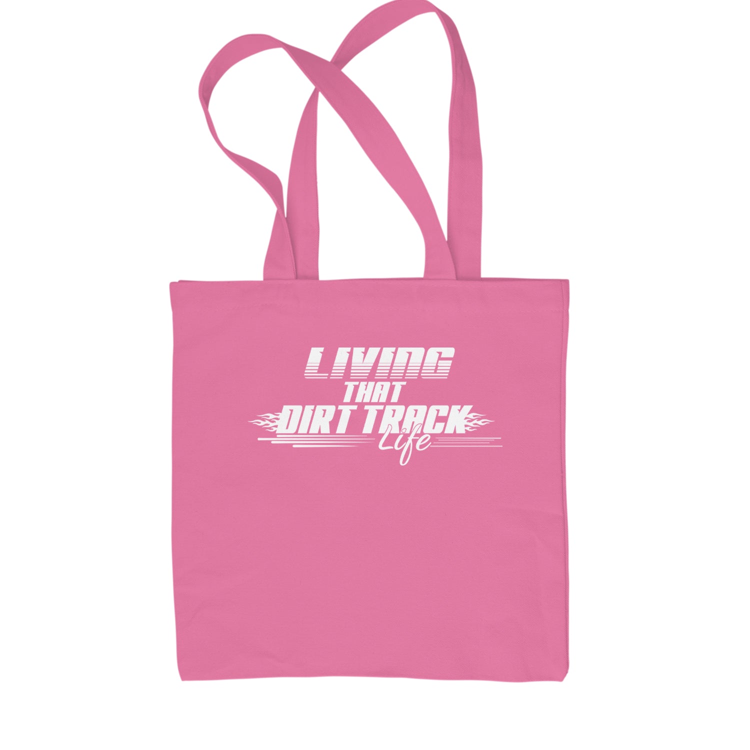 Living That Dirt Track Life Shopping Tote Bag Pink