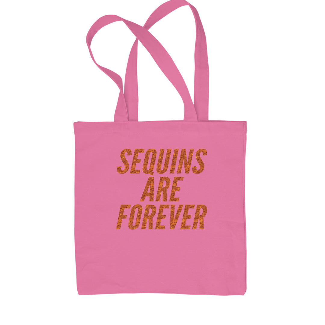 Sequins Are Forever Retro Glam Shopping Tote Bag Pink