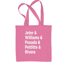 Jeter & Williams & Posada & Pettitte & Rivera Shopping Tote Bag Pink