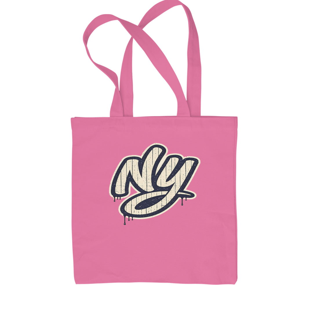 NYC New York City Grunge Street Shopping Tote Bag Pink