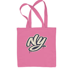 NYC New York City Grunge Street Shopping Tote Bag Pink