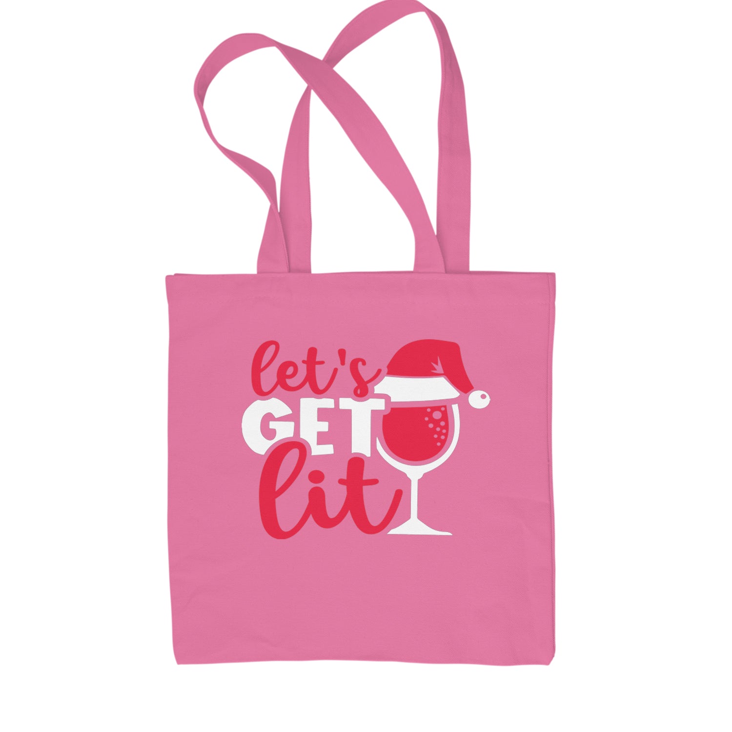 Let’s Get Lit Shopping Tote Bag Pink