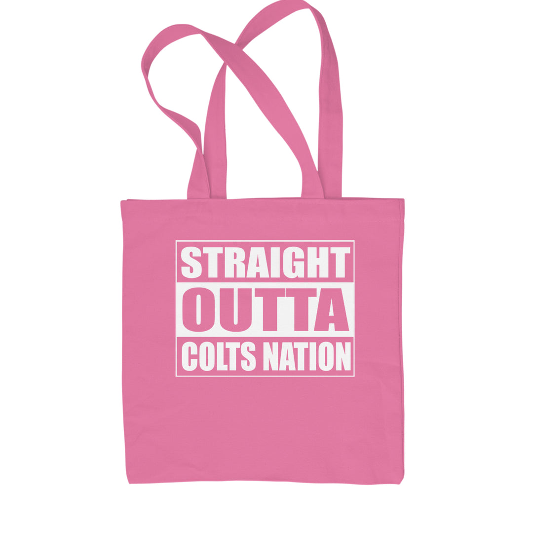 Straight Outta Colts Nation Football  Shopping Tote Bag Pink