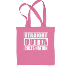 Straight Outta Colts Nation Football  Shopping Tote Bag Pink