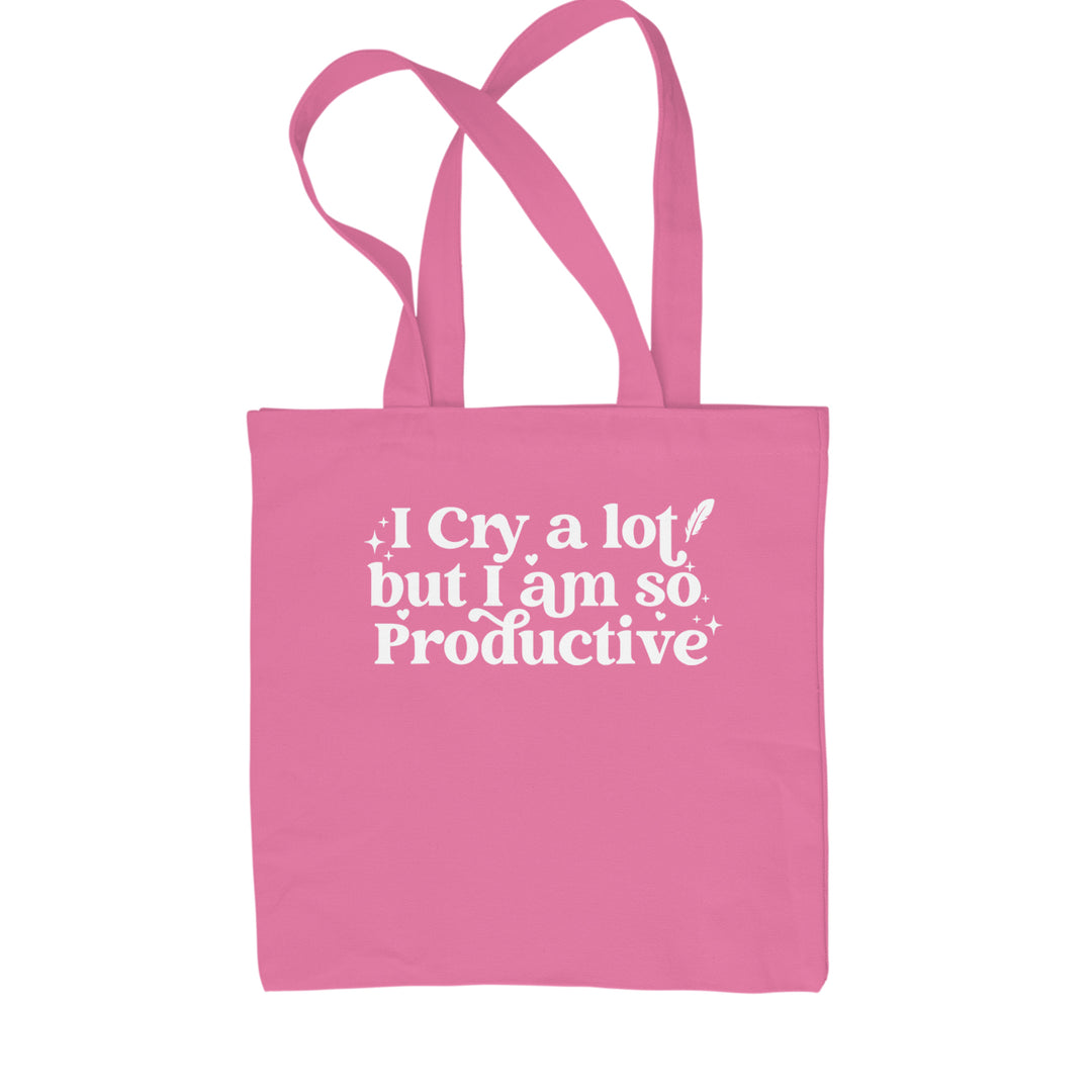 I Cry A Lot But I am So Productive TTPD Shopping Tote Bag Pink