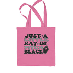 Just A Little Ray of Pitch Black Shopping Tote Bag Pink