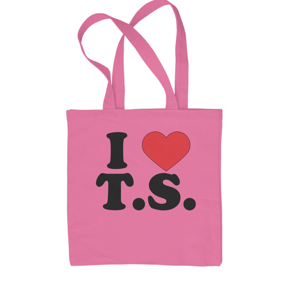 I Heart T.S. Concert Music Lover  Shopping Tote Bag Pink