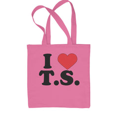 I Heart T.S. Concert Music Lover  Shopping Tote Bag Pink