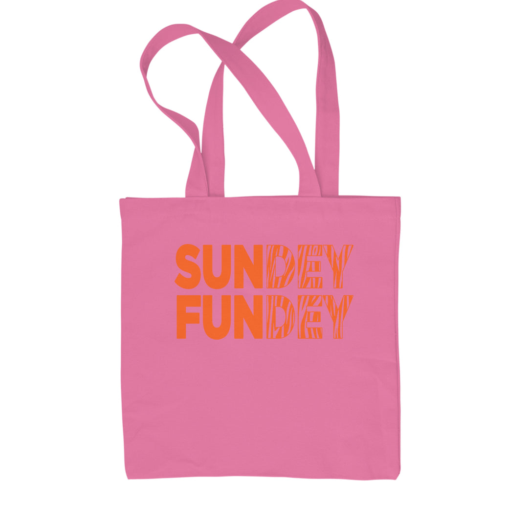 SunDEY FunDEY Sunday FundayShopping Tote Bag Pink