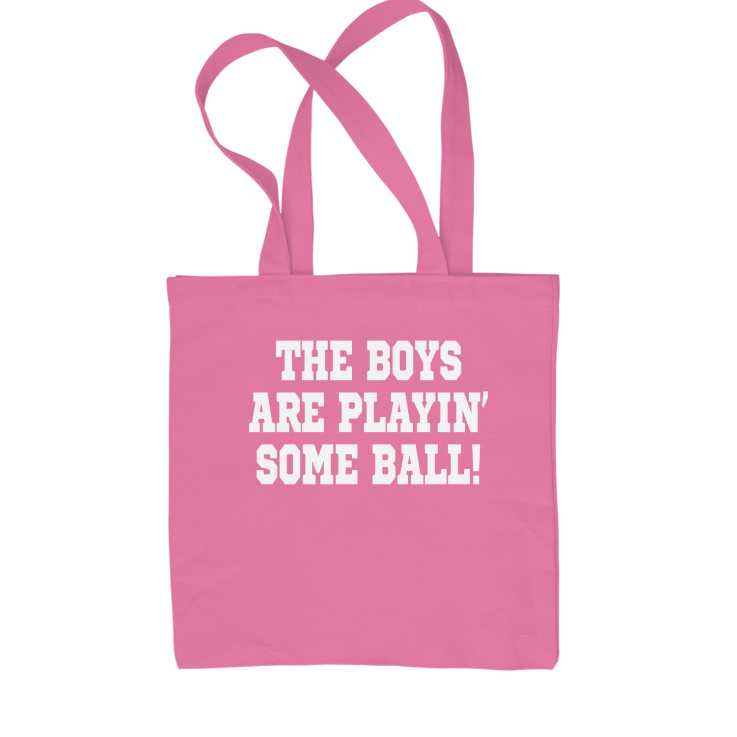 The Boys Are Playing Some Baseball Shopping Tote Bag Pink