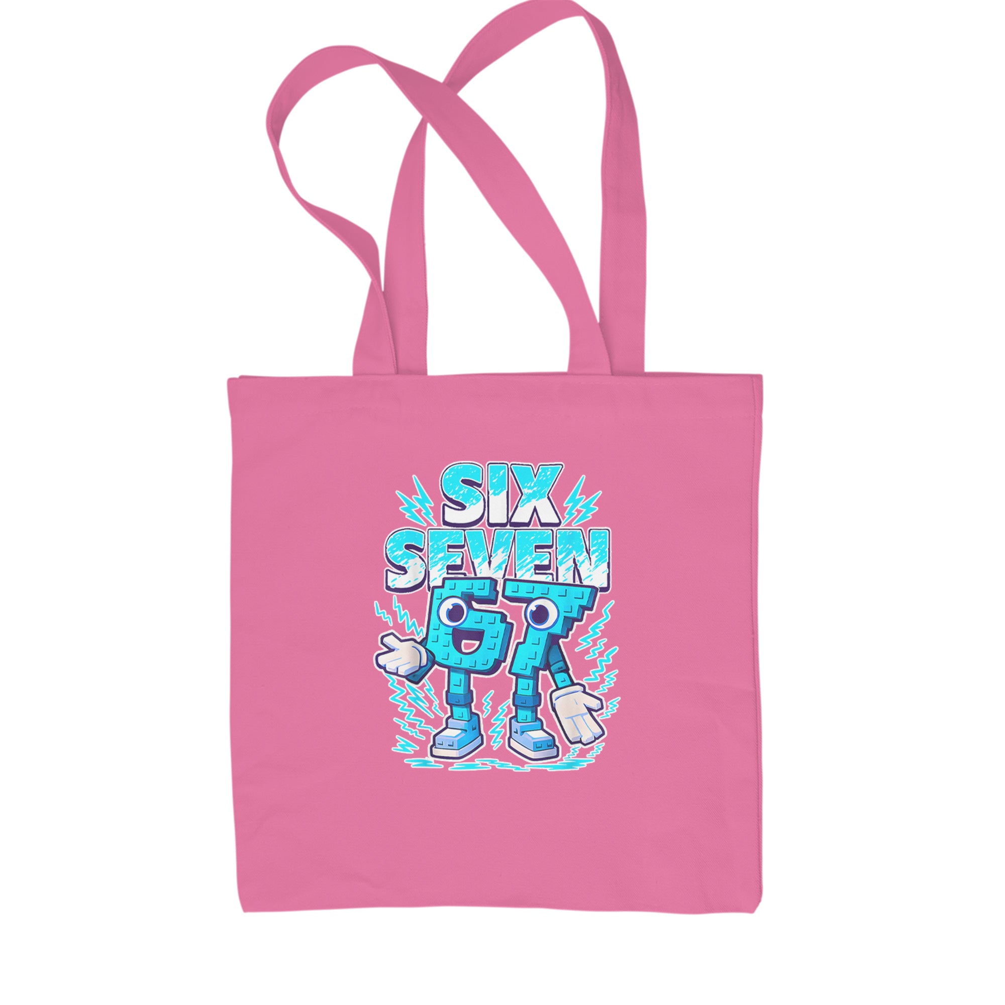 67 Brainrot Meme Slang Shopping Tote Bag Pink