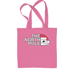 The North Pole Santa Face Shopping Tote Bag Pink