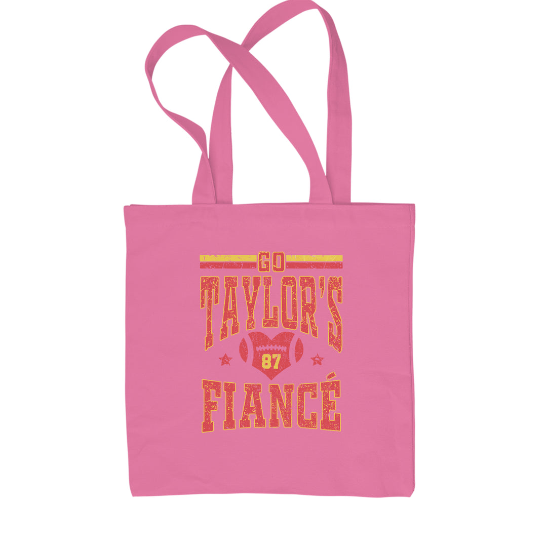 Go Taylor's Fiancé Engagement Game Day Shopping Tote Bag Pink