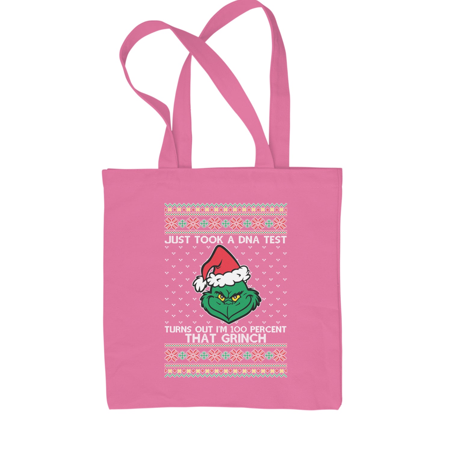 One Hundred Percent That Gr-nch Ugly Christmas Shopping Tote Bag Pink