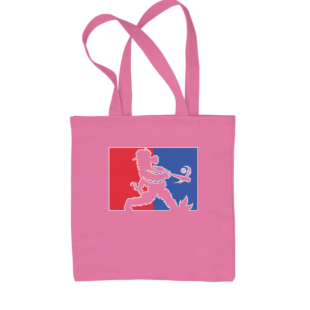 Batter Up Philly Baseball Phan Shopping Tote Bag Pink