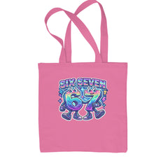 Six Seven 67 Retro Pixel Buddies Shopping Tote Bag Pink