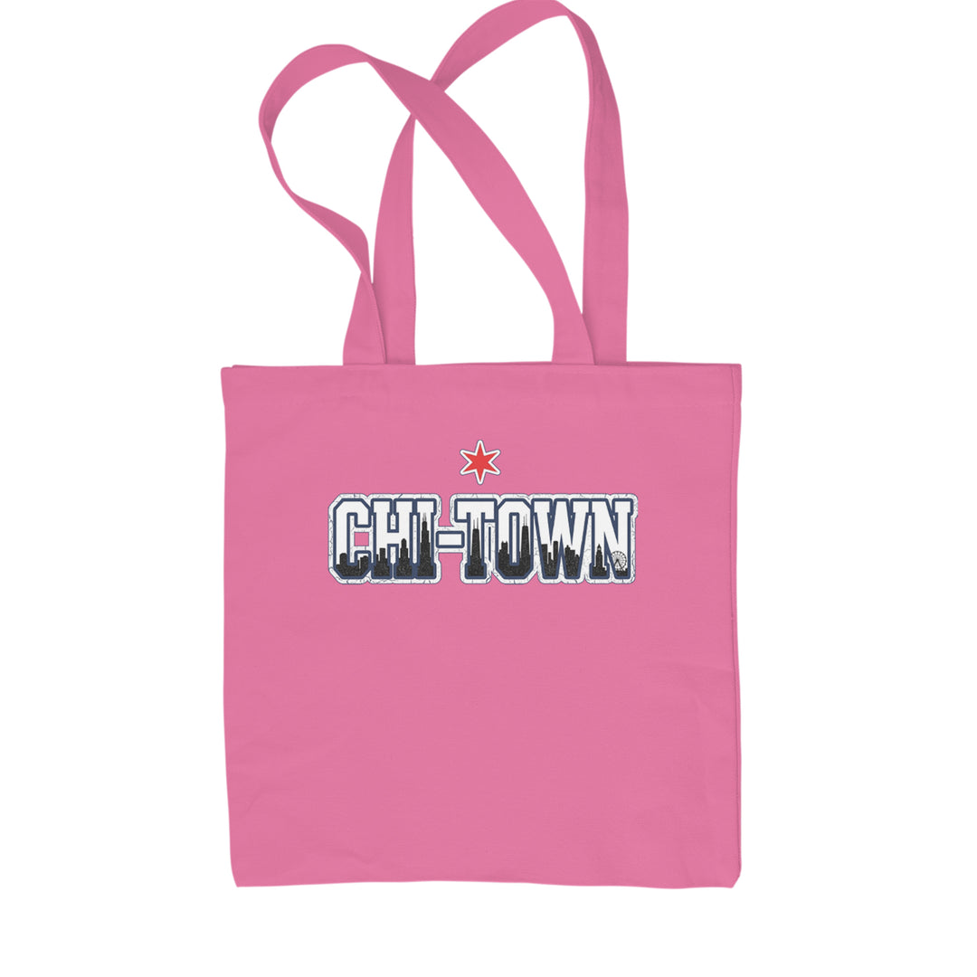 Chicago Chi-Town City Pride Shopping Tote Bag Pink