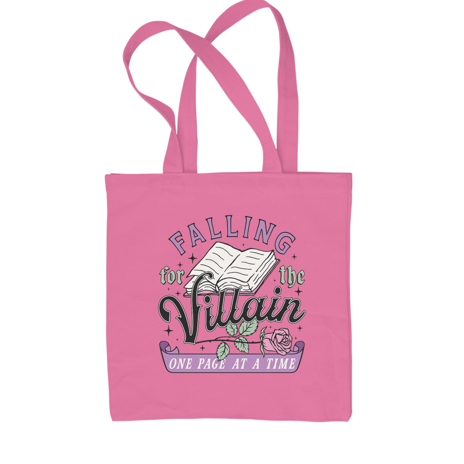 Falling For The Villain One Page At A Time Shopping Tote Bag Pink