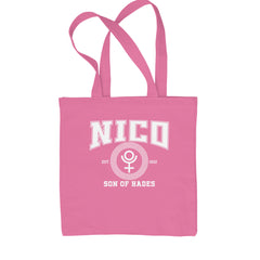 Nico Son of Hades Underworld Crest Shopping Tote Bag Pink