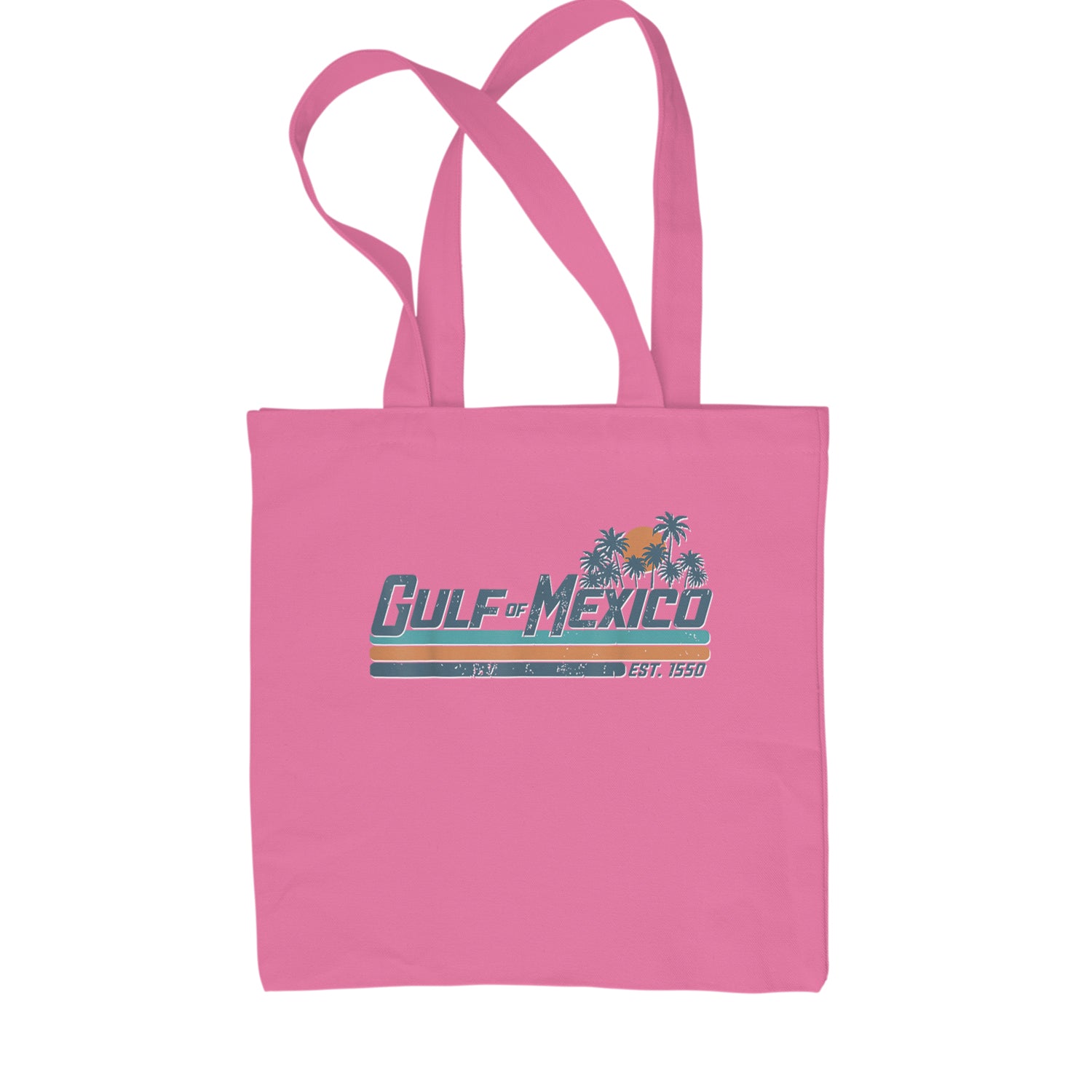 Gulf Of Mexico Established Year 1550 Shopping Tote Bag Pink