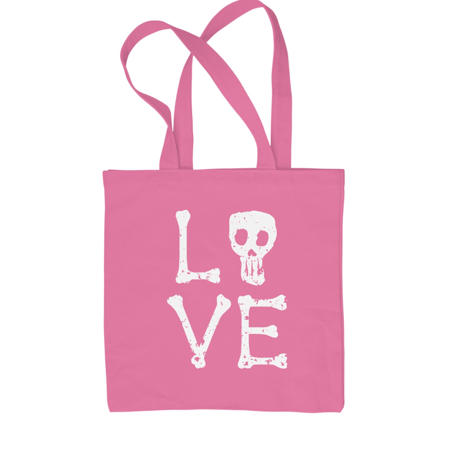 Love Skeleton Bones Shopping Tote Bag Pink