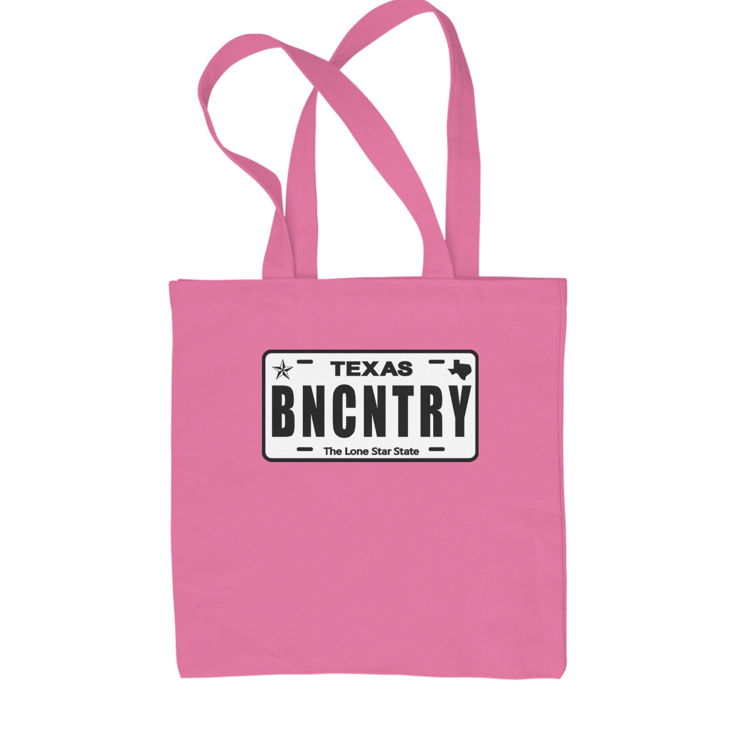 Texas License Plate BNCNTRY Shopping Tote Bag Pink