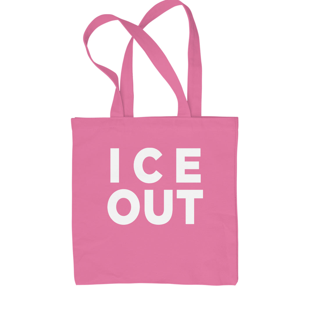 Ice Out Protest Shopping Tote Bag Pink