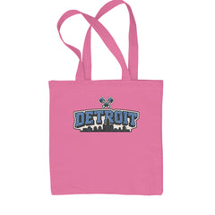 Detroit Motor City Retro Piston Shopping Tote Bag Pink