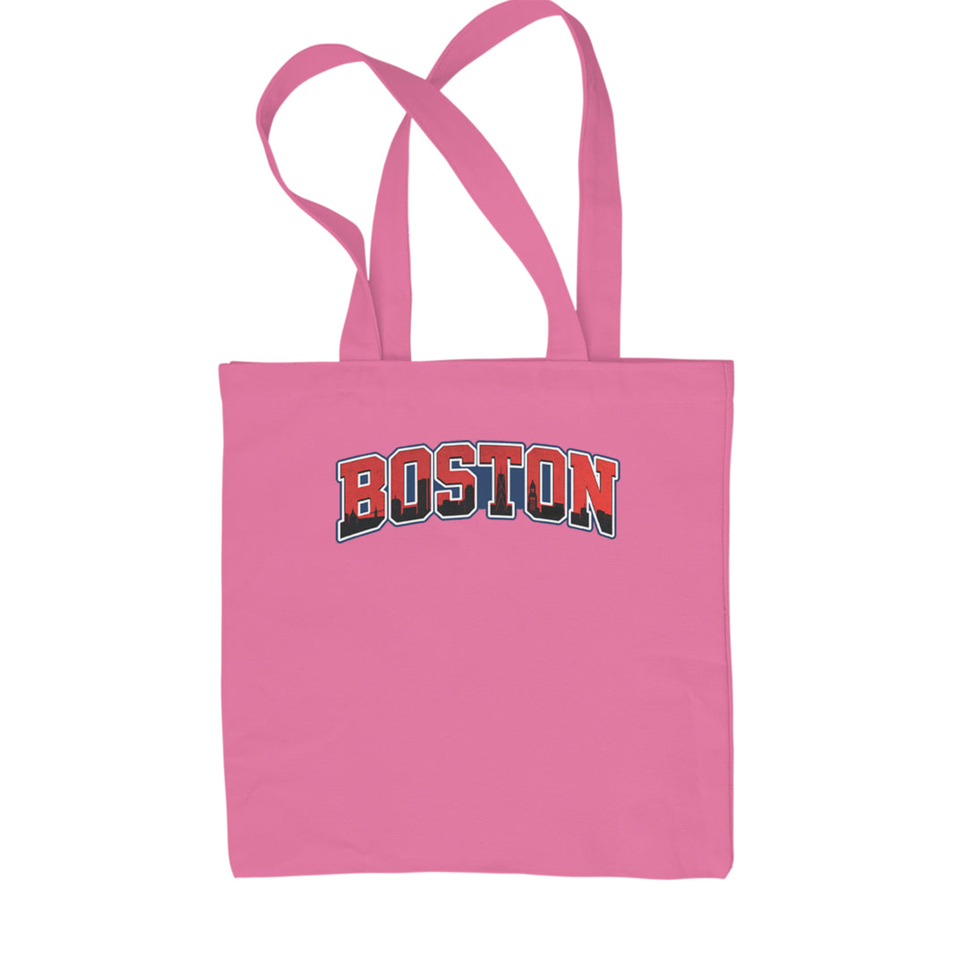 Boston City Pride Skyline Shopping Tote Bag Pink