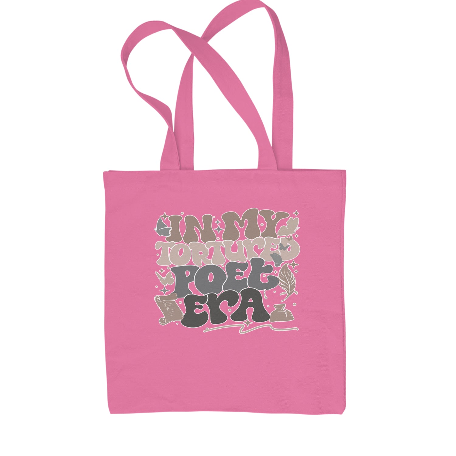 In My Tortured Poet Era TTPD Music Shopping Tote Bag Pink