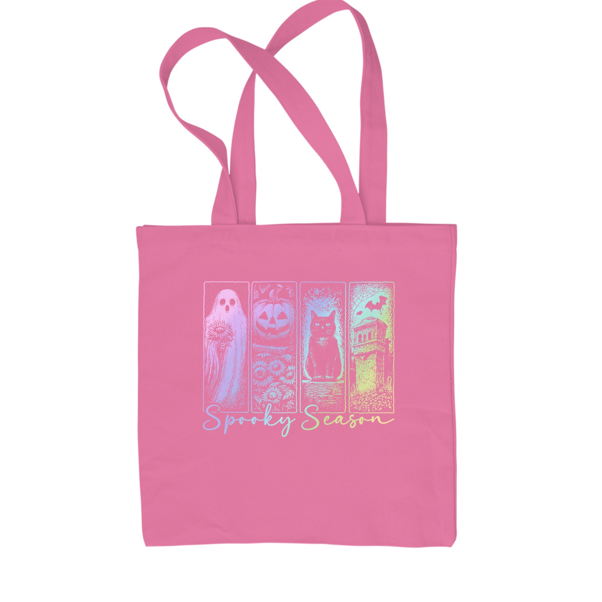 Spooky Season Cute Pastel Halloween Design Shopping Tote Bag Pink