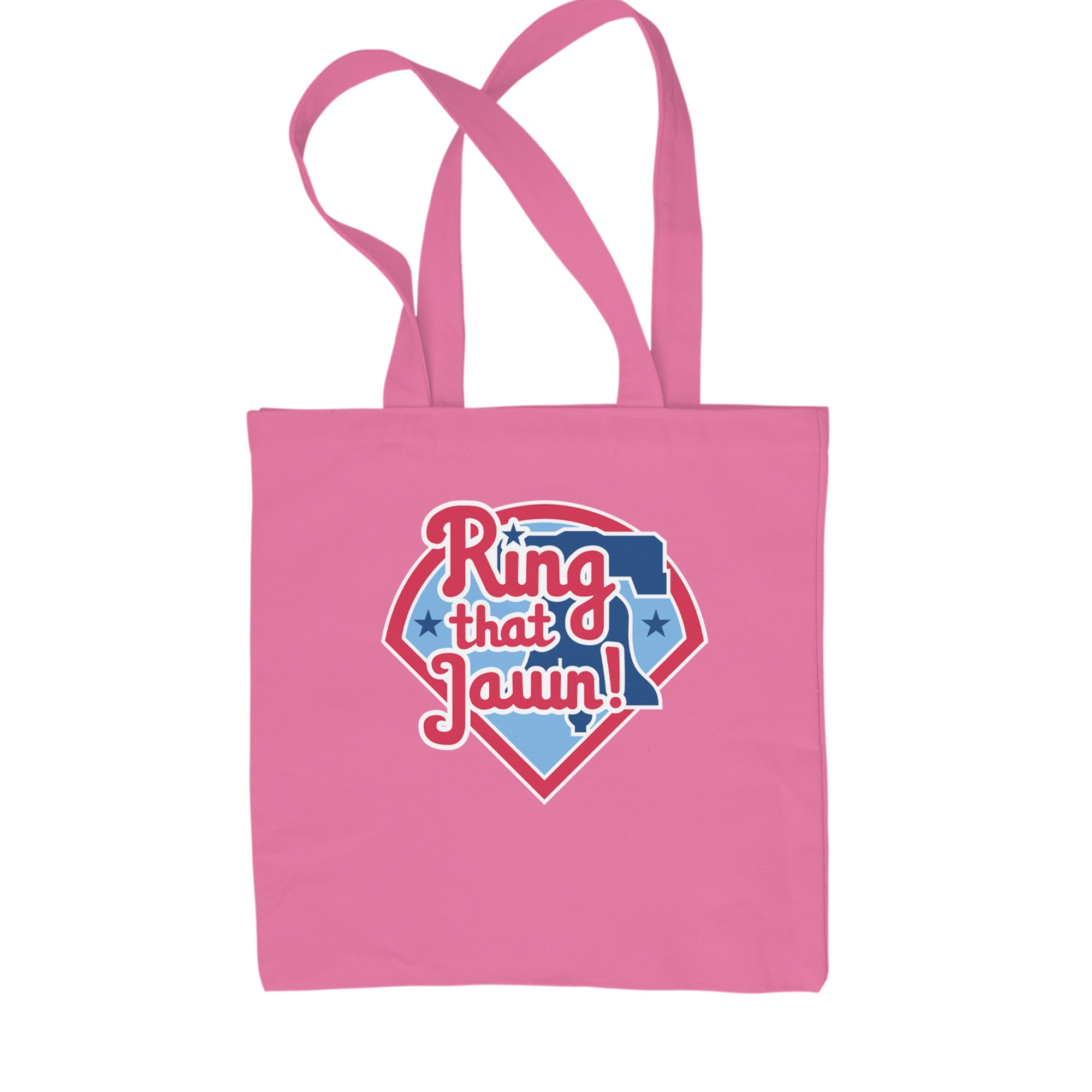 Ring That Jawn Philly Baseball Shopping Tote Bag Pink