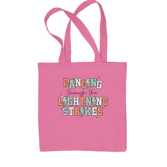 Dancing Through The Lightning Strikes Shopping Tote Bag Pink