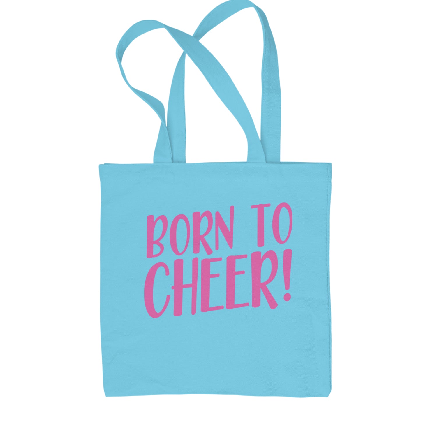 Born To Cheer Shopping Tote Bag Sky Blue