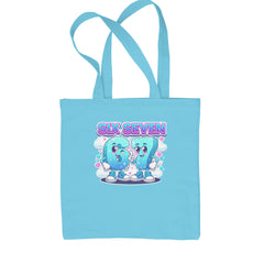 67 Six Seven Meme Kawaii Cloud Shopping Tote Bag Sky Blue