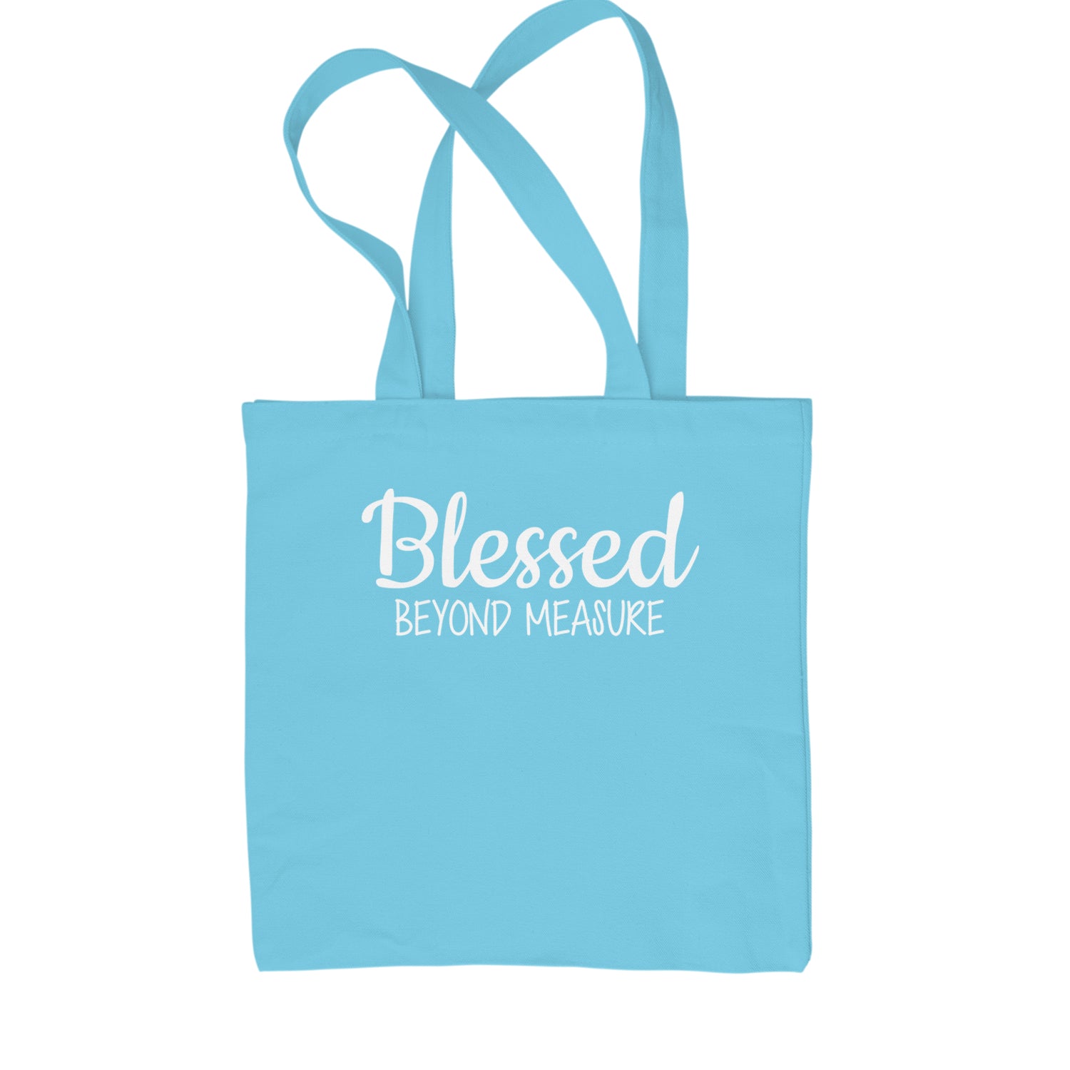 Blessed Beyond Measure Shopping Tote Bag Sky Blue